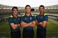 Pat Cummins, Josh Hazlewood, and Mitchell Starc
